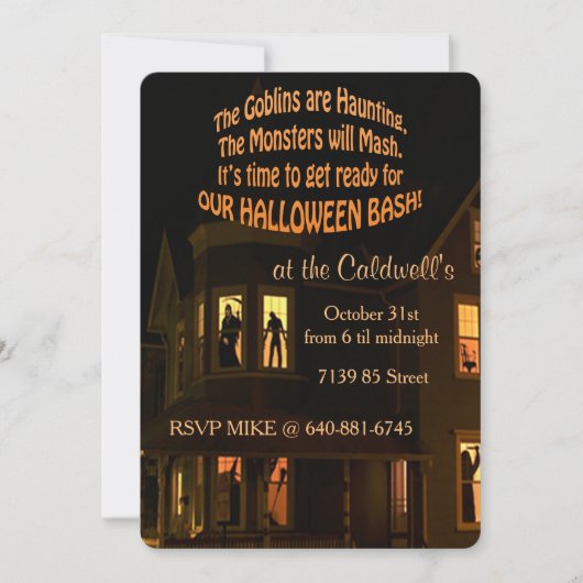 Invitation Monster Bash Halloween (Devant)