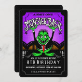 Invitation Monster Bash Halloween Anniversaire Fête Invitatio (Devant / Derrière)