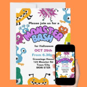 Invitation Monster Bash Kids Halloween party Enfants s'amuser