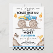 Invitation Monster de crash Smash Camion Bash Blue Boy Annive (Devant)