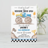 Invitation Monster de crash Smash Camion Bash Blue Boy Annive (Debout devant)