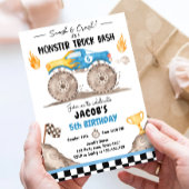 Invitation Monster de crash Smash Camion Bash Blue Boy Annive