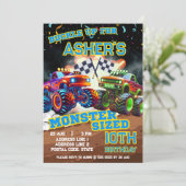 Invitation Monster Epic personnalisé - Tir de Camion Annivers (Debout devant)