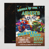 Invitation Monster Epic personnalisé - Tir de Camion Annivers (Devant / Derrière)