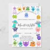 Invitation Monster Fifth Birthday Party (Devant)