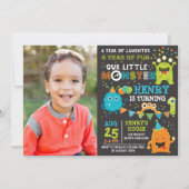 Invitation Monster First Birthday, Invitation Mons (Devant)