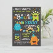 Invitation Monster First Birthday, Invitation Mons (Debout devant)