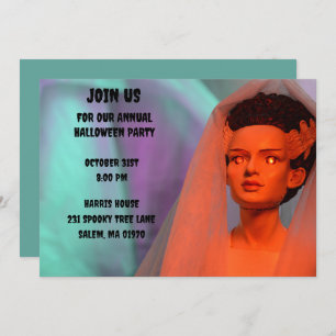Invitation Monster Green et Red Bride de Frankenstein