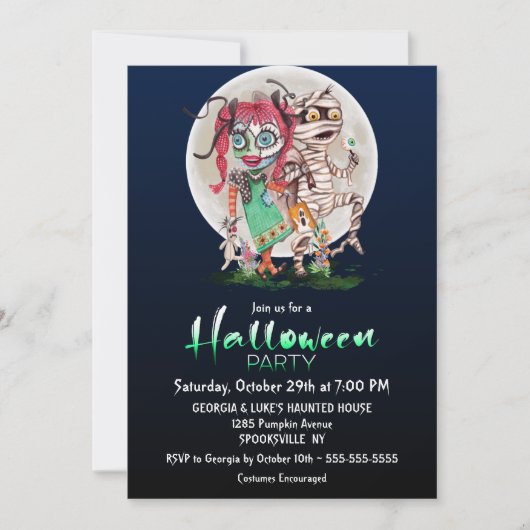 Invitation Monster Halloween (Devant)