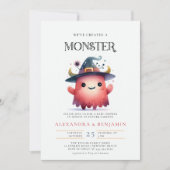 Invitation Monster Halloween Automne Octobre Coed Girl Douche (Devant)