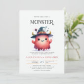Invitation Monster Halloween Automne Octobre Coed Girl Douche (Debout devant)