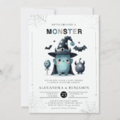 Invitation Monster Halloween Coed Boy Baby shower (Devant)