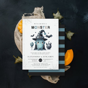 Invitation Monster Halloween Coed Boy Baby shower