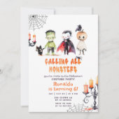 Invitation Monster Halloween Costume fête garçon anniversaire (Devant)