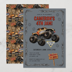 Invitation Monster Jam - Monster Mutt Anniversaire