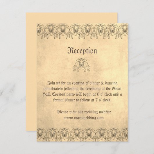 Invitation Monster lion medieval (Devant / Derrière)