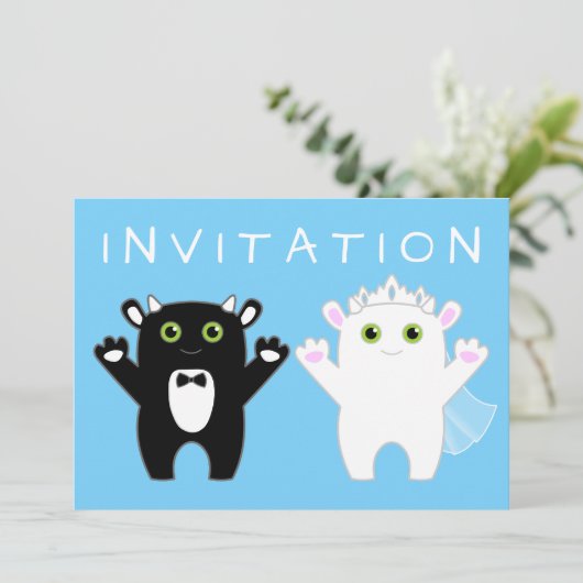 Invitation Monster Mariage (Debout devant)