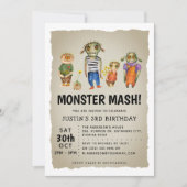 Invitation Monster Mash Anniversaire de enfant Halloween (Devant)