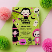 Invitation Monster Mash Green Kids Halloween fête d'anniversa