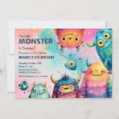 Invitation Monster Mash mignonne Whimsical pour enfants fête (Devant)