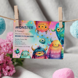 Invitation Monster Mash mignonne Whimsical pour enfants fête 