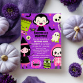 Invitation Monster Mash Purple Kids Halloween fête d'annivers