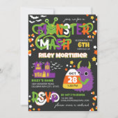 Invitation Monster Mash Typographie Enfants Halloween Anniver (Devant)