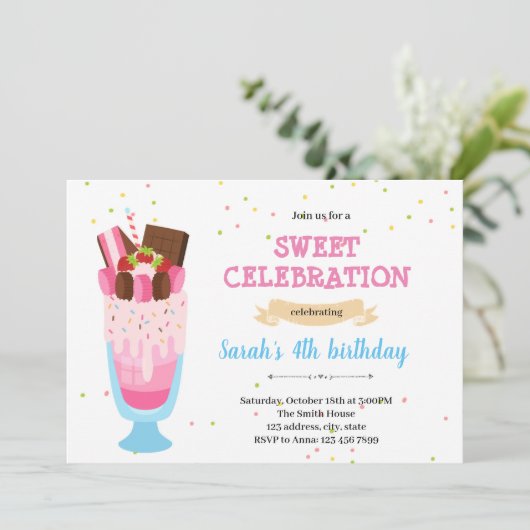 Invitation Monster shake milk-shake (Debout devant)