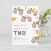 Invitation Monster Truck 2e anniversaire | Camions (Debout devant)