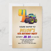 Invitation Monster Truck 4e anniversaire (Devant)