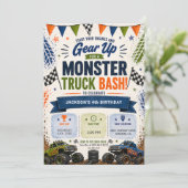 Invitation Monster Truck 4th Boys Birthday (Debout devant)