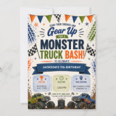 Invitation Monster Truck 7th Boys Birthday (Devant)