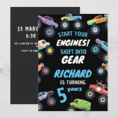 Invitation Monster Truck Anniversaire Aventure pour enfants A (Devant / Derrière)