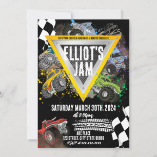 Invitation Monster Truck Anniversaire Course