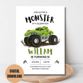 Invitation Monster Truck Anniversaire Invitation, Garçons Ann
