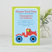 Invitation Monster truck Anniversaire Party pour garçons (Debout devant)