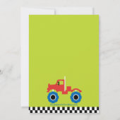 Invitation Monster truck Anniversaire Party pour garçons (Dos)