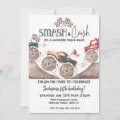 Invitation Monster Truck ANY AGE Smash and crash birthday  (Devant)