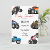 Invitation Monster Truck Baby shower (Debout devant)