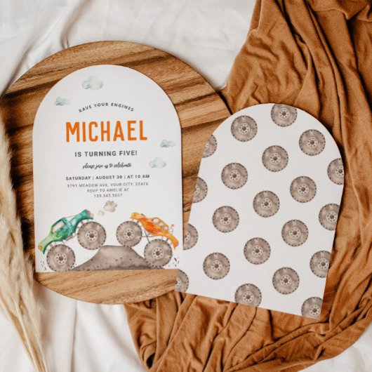 Invitation Monster Truck Bash Arc En Forme