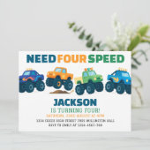 Invitation Monster Truck Besoin de course à quatre vitesses A (Debout devant)