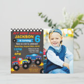 Invitation Monster Truck Birthday Bash Photo (Debout devant)