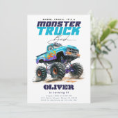 Invitation Monster Truck Blue Anniversaire (Debout devant)