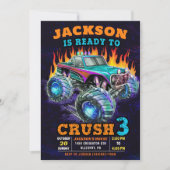 Invitation Monster Truck Boy 3e fête d'anniversaire (Devant)