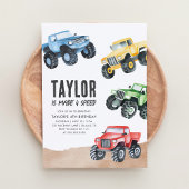 Invitation Monster Truck Boy 4e anniversaire
