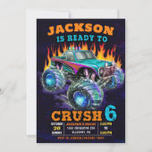 Invitation Monster Truck Boy 6e fête d'anniversaire (Devant)