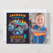 Invitation Monster Truck Boy 6th Birthday Photo (Devant)