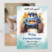 Invitation Monster Truck boy Anniversaire (Devant / Derrière)