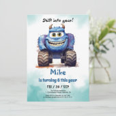 Invitation Monster Truck boy Anniversaire (Debout devant)