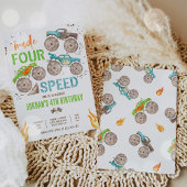 Invitation Monster Truck Boy Fabriqué quatre vitesses 4e anni